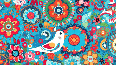a vintage inspired love and peace wallpaper artwork, ai generated imageの素材