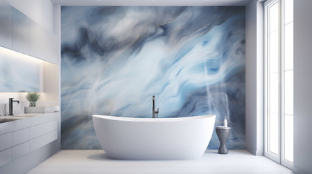 a modern creative bathroom mockup, ai generated imageの素材