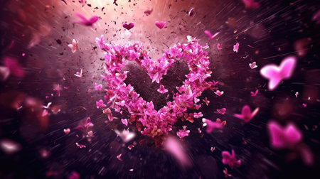 a modern beautiful luxury inspired pink heart, ai generated imageの素材