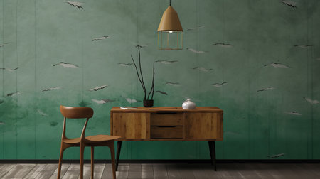 a sad lonely living room mockup, ai generated imageの素材