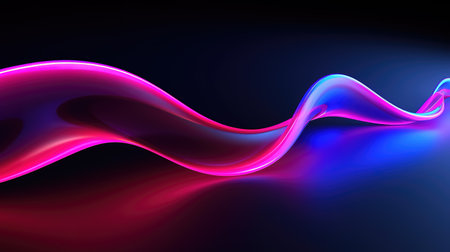 elegant female inspired long pink neon light line, wallpaper artwork, ai generated imageの素材