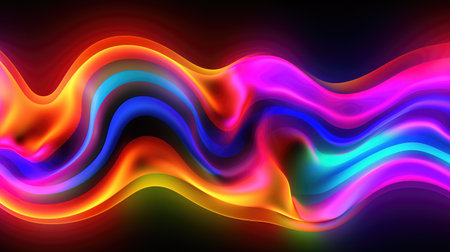 a modern cool looking wallpaper made out of neon lights, mix scene, ai generated imageの素材