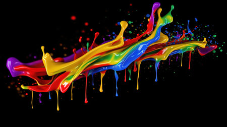 ink splashes in a smooth design, wallpaper artstyle, ai generated imageの素材