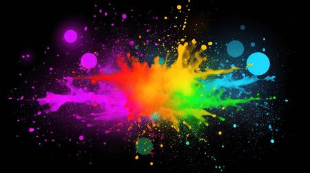 ink splashes effect in a cartoon style, wallpaper artwork, ai generated imageの素材