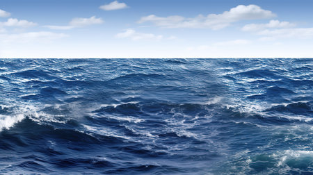 a calm and peaceful ocean scenery, realistic wallpaper style, ai generated imageの素材