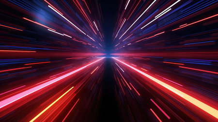 fast as the light wallpaper, neon lgiht lines, ai generated imageの素材