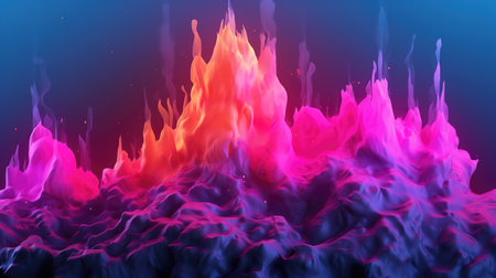 pink colors powder exploding into a sound wave style, ai generated imageの素材