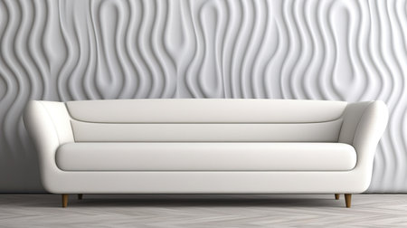 a modern inspired living room mockup with a white couch, ai generated imageの素材