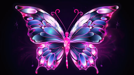 a pink jewelry inspired butterfly artwork, wallpaper style, ai generated imageの素材