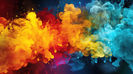 wallpaper design of colors under water, powder style, ai generated imageの素材