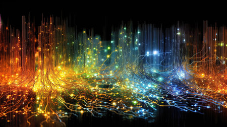 connected wires in a background design, ai generated imageの素材