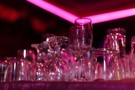 Empty glasses and cupsの写真素材
