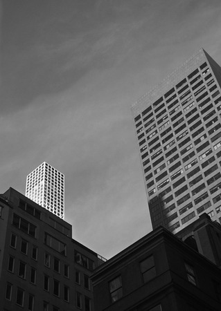 NEW YORK black and white buildingsの写真素材