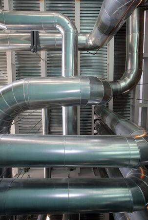 communication pipes to transfer pair at thermal power plantの写真素材