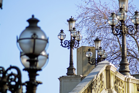 Lamps urban located in a public parkの写真素材