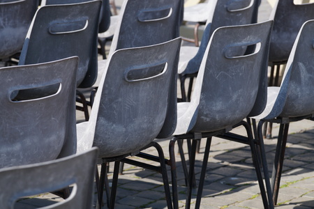 chairs in a rowの写真素材