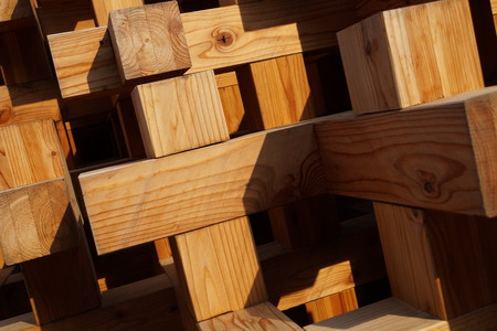 modern wooden facadeの写真素材