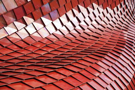 Contemporary Red Tile glossy mosaic Earthenware materialの写真素材