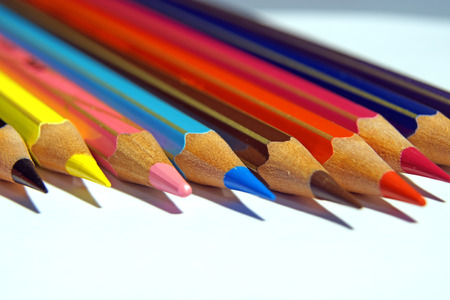 Colouring crayon pencils isolated on white background .の写真素材