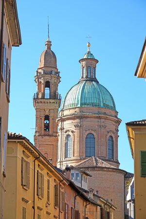 Roman church .The view of the dome and the bell tower  Collegiate