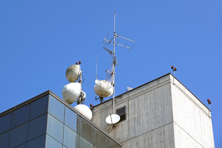 antennas on the roofの写真素材