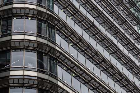 London, United Kingdom - April 06 2017 : Canary Wharf is one of the two major business districts in London. .The neighborhood is dotted with office buildings that form the whole London skylineのeditorial素材