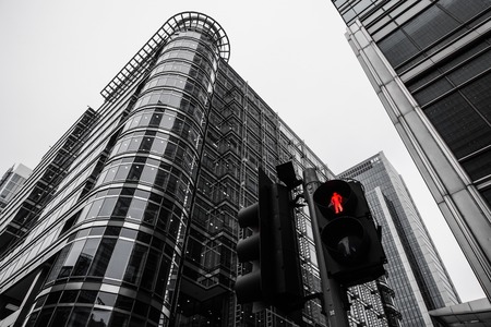 London, United Kingdom - April 06 2017 : Canary Wharf is one of the two major business districts in London. .The neighborhood is dotted with office buildings that form the whole London skylineのeditorial素材