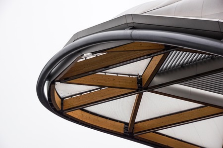 New roof coverings . Wood , steel and glass material - roof windowsの写真素材