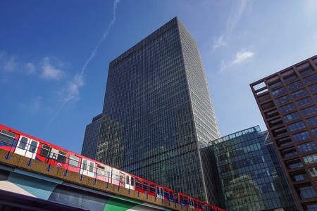 London, UK - May 27, 2012: investment bank J P Morgan European headquarters in Canary Wharf, which was brought by the company in 2010 after the collapse of Lehman Brothers the previous owners .のeditorial素材