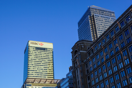 London, Uk - 6th April 2017: HSBC bank HQ in the city of London. HSBC is one of the UKs largest retail and investment banks.のeditorial素材
