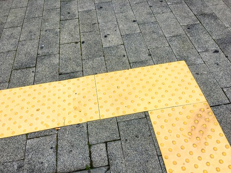 Blind way.Traffic route for blind peoples usedの写真素材