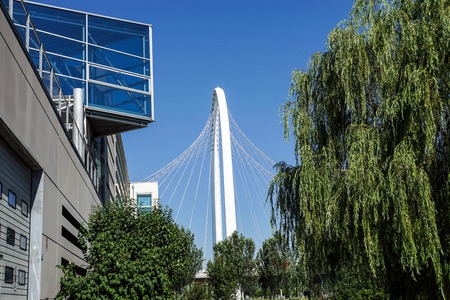 REGGIO EMILIA, February 23, 2014. Famous bridges complex by architect Santiago Calatrava in Reggio...