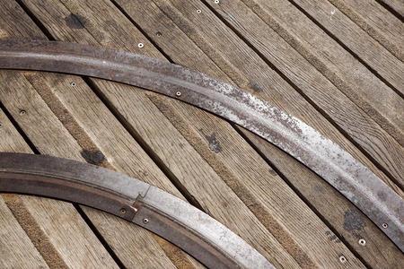 Close view on the construction of a wooden truck .の写真素材