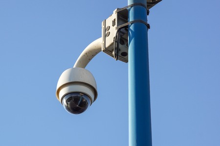 Security camera detects the movement of traffic.の写真素材