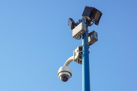Security camera detects the movement of traffic.の写真素材
