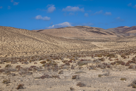 Mountain volcanic landscape, Fuerteventura, Canary Islands, Spainの写真素材