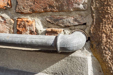 The water pipes on the wallの写真素材