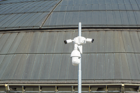 Surveillance camera in Dubai - generic CCTV equipment. Security technology.