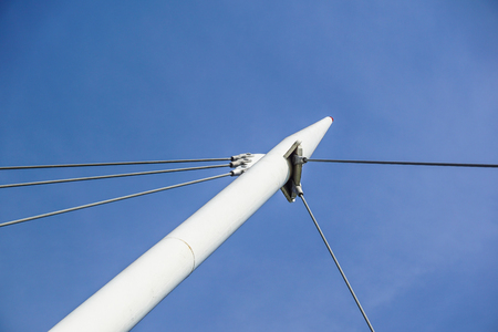 Modern details of bridge. Holding cables.の写真素材