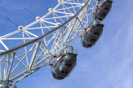 LONDON, UNITED KINGDOM - MAY 6: Detail of London Eye on May 6, 2011 in London, UK. London Eye is the tallest Ferris wheel in Europe at 135 metersのeditorial素材