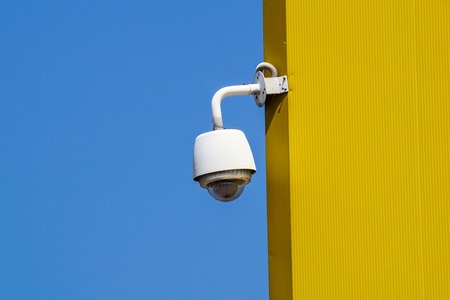 closed circuit television, Hidden secure camera in a glass cover. Analog, IP Camera. isolate on e...