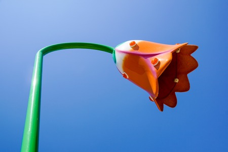 flower shaped light pole. street light poleの写真素材