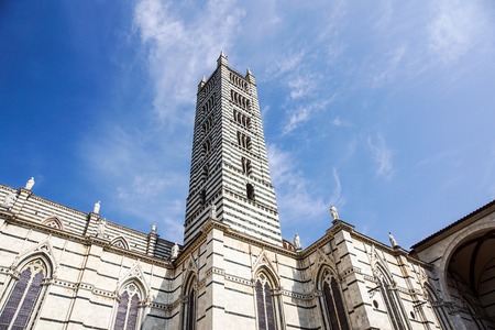 Siena Cathedral . is a medieval church, now dedicated to the Assumption of Mary, completed between 1215 and 1263, Siena, Italyの写真素材