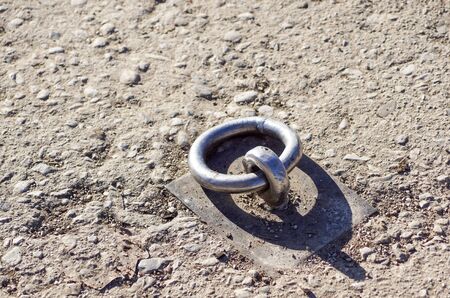 Metal door ring on the wall. Head Knocker.の写真素材