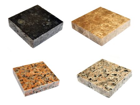 Pieces of marble stone, different textures and colorsの写真素材