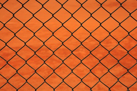 Close up photography of a grid metal net fense.の写真素材