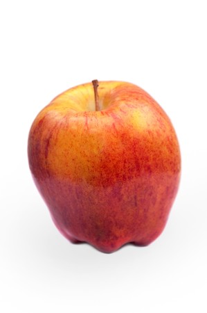 Red organic apple on a white backgroundの写真素材