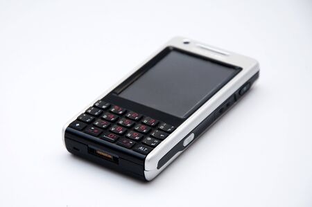 Smart phone device. Photo taken over a whitebackground.の写真素材