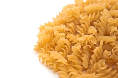 Pile of yellow noodles, close up imageの写真素材