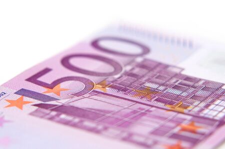 A pile of euro banknotes scattered aroundの写真素材